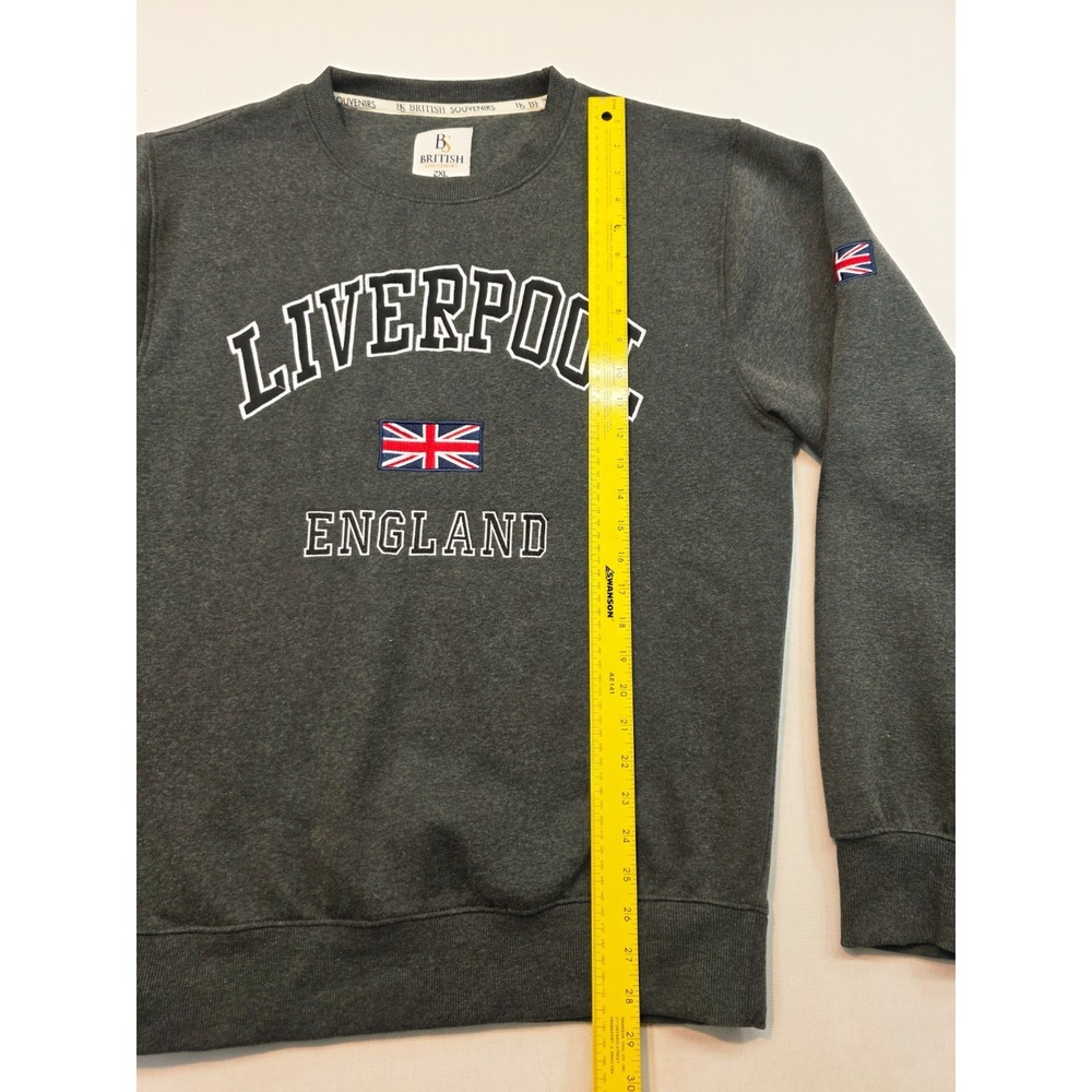 Liverpool England Sweatshirt 2XL British Souvenirs Dark Gray Crewneck Union Jack - Picture 7 of 16